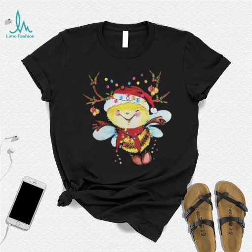 Official Santa Bee Reindeer Light Christmas Shirt