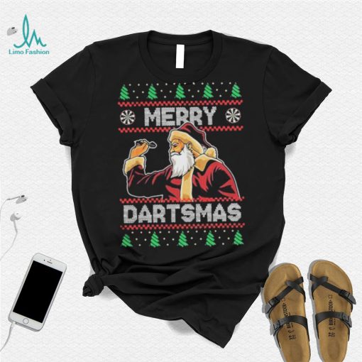 Official Santa Plays Darts Merry Dartsmas Ugly Christmas Shirt