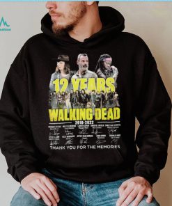 Official The Walking Dead 12 Years 2010 2022 Signatures Thank You For The Memories Shirt