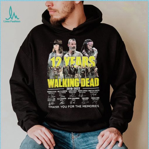 Official The Walking Dead 12 Years 2010 2022 Signatures Thank You For The Memories Shirt