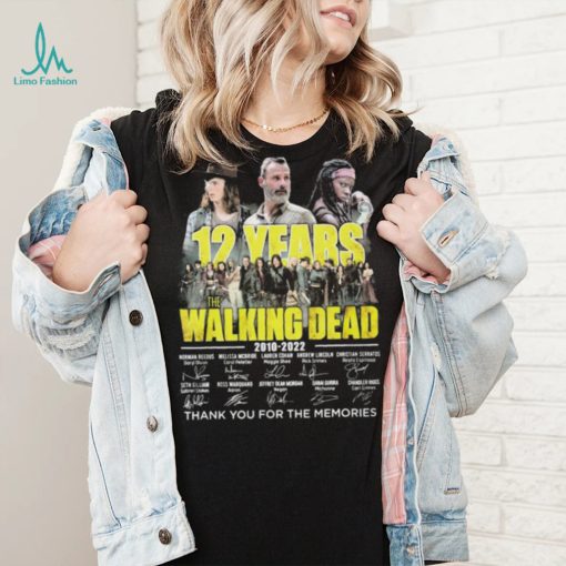 Official The Walking Dead 12 Years 2010 2022 Signatures Thank You For The Memories Shirt