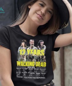 Official The Walking Dead 12 Years 2010 2022 Signatures Thank You For The Memories Shirt