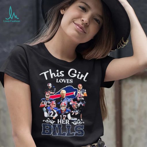 Official This Girl Loves Her Buffalo Bills Signatures Shirt