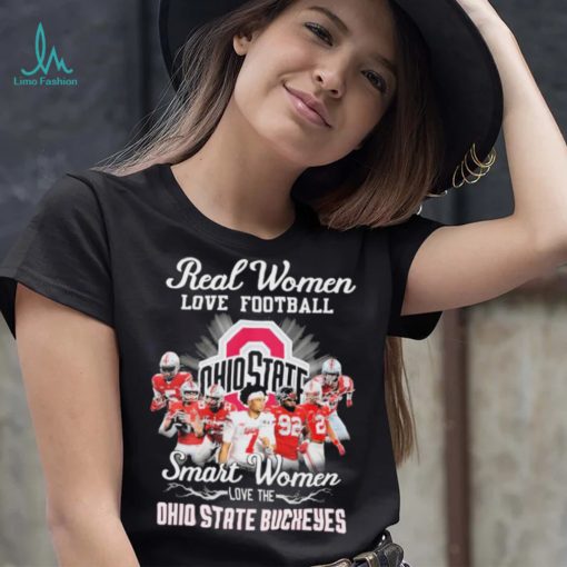 Ohio State Buckeyes Real Women Love Football Smart Women Love The Ohio State Football Signatures Shirt