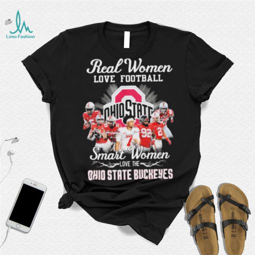 Ohio State Buckeyes Real Women Love Football Smart Women Love The Ohio State Football Signatures Shirt