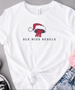 Ole Miss Rebels Football logo with santa hat t shirt