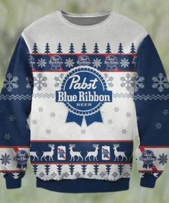 Pabst Blue Ribbon Beer Christmas Ugly Sweater, Faux Wool Sweater, Gifts For Beer Lovers, International Beer Day, Best Christmas Gifts For 2022 – Prinvity