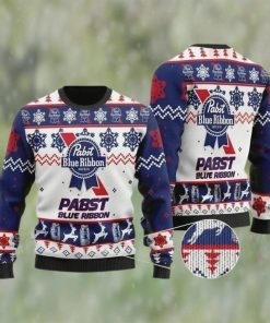 Pabst Blue Ribbon Beer Ugly Christmas Sweater, Faux Wool Sweater, Gifts For Beer Lovers, International Beer Day, Best Christmas Gifts For 2022 – Prinvity