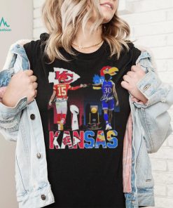 Patrick Mahomes II and Ochai Agbaji Kansas sport city signatures shirt