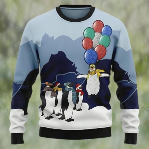 Penguin Christmas Balloon Penhuin Lover Ugly Christmas Sweater