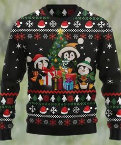 Penguin Christmas Tree And Gift Ugly Christmas Sweater