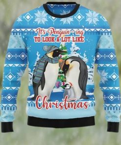 Penguin Family Ugly Christmas Holiday Sweater