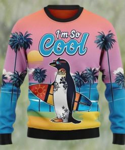 Penguin I’m So Cool Beach Lover Ugly Christmas Sweater