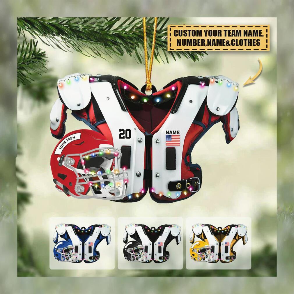Personalized American Football Shoulder Pads And Helmet Car Hanging Ornament Personalized American Football Shoulder Pads And Helmet Car Hanging Ornament