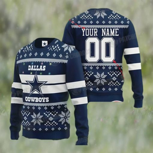 Personalized Dallas NFL Football Ugly Christmas Sweater Cowboys Gifts For Him