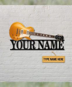 Personalized Electric Guitar Shaped Metal Sign