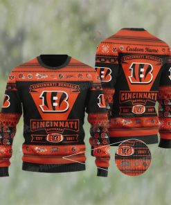 Personalized NFL Cincinnati Football Est 1967 Ugly Christmas Sweater Bengals Gifts