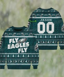 Personalized NFL Fly Eagles Fly Ugly Christmas Sweater Philadelphia Gifts