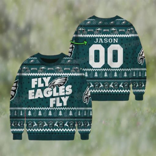 Personalized NFL Fly Eagles Fly Ugly Christmas Sweater Philadelphia Gifts