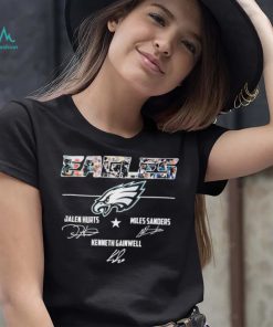 Philadelphia Eagles Jalen Hurts Miles Sanders And Kenneth Gainwell Signatures Shirt