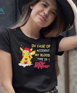 Pikachu In Case Of Accident My Blood Type Is Dr Pepper Christmas Shirt