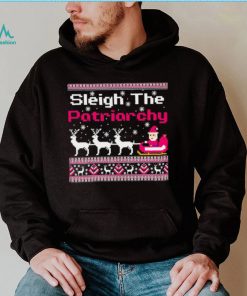 Pink sleigh the patriarchy feminist Christmas shirt