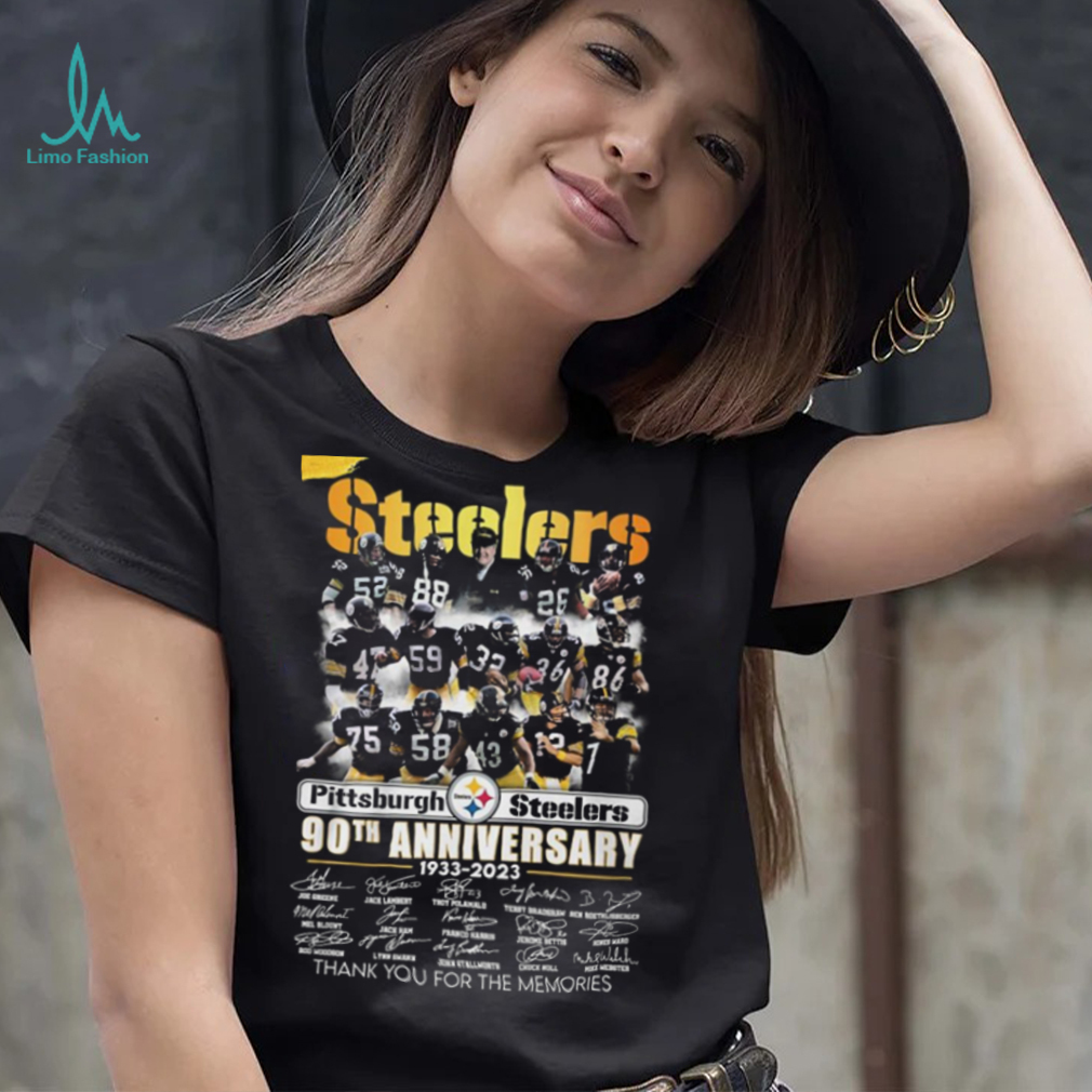 NEW The Steelers 90 Anniversary 1933-2023 Thank You For The Memories T-Shirt