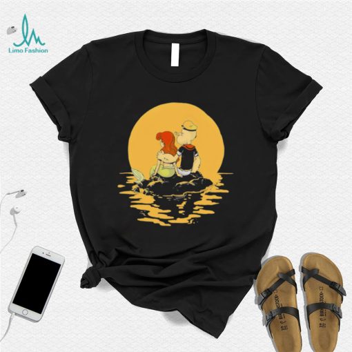 Popeye The Sailor X Ariel The Little Mermaid cartoon shirt