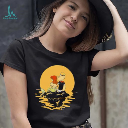 Popeye The Sailor X Ariel The Little Mermaid cartoon shirt