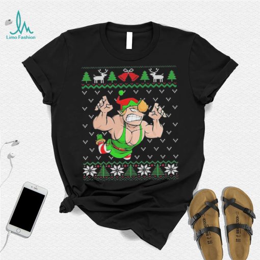 Pro Wrestling Flying Elf Christmas Ugly Shirt