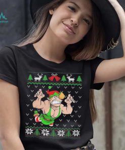 Pro Wrestling Flying Elf Christmas Ugly Shirt