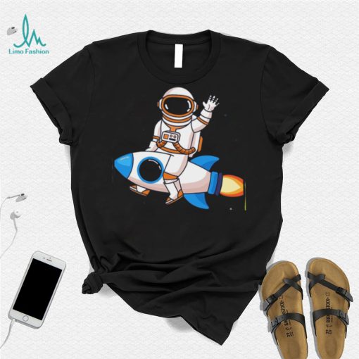 Psychedelic Astronaut Print Nasa T Shirt