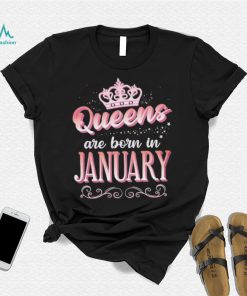 Queens Are Born In January Cute Pink Flourish Design Shirt