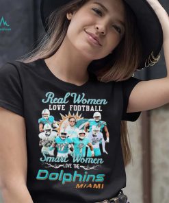 Real Women Love Football Smart Women Dolphins Miami Shirt
