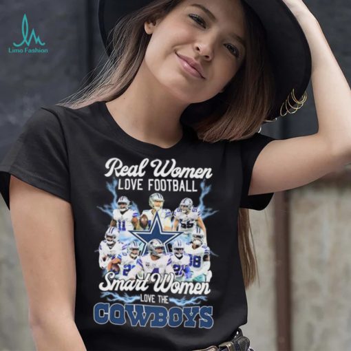 Real Women Love Football Smart Women Love The Cowboys 2022 Signatures Shirt