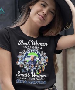 Real Women Love Football Smart Women Love The Seattle Seahawks Signatures Shirt