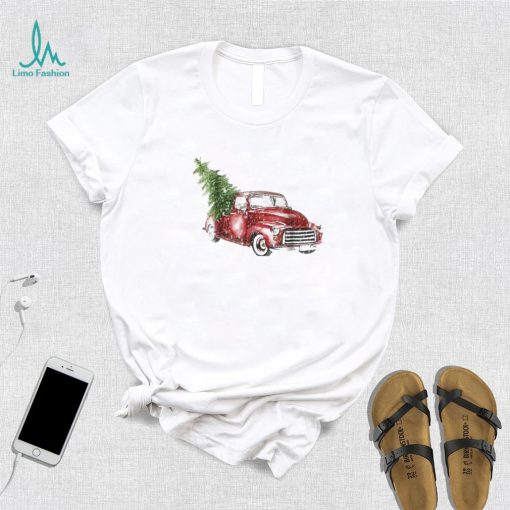 Red Truck Merry Christmas Family Shirt