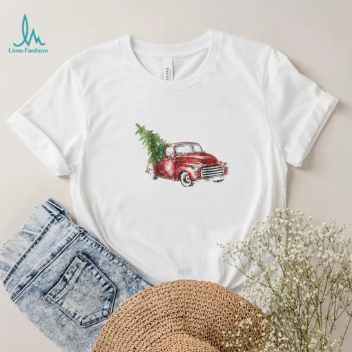 Red Truck Merry Christmas Family Shirt