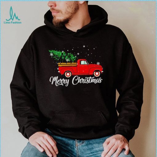 Red truck pick up Christmas tree shirt