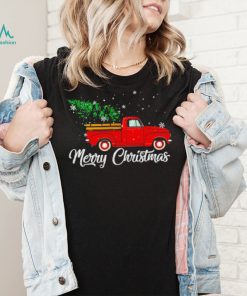 Red truck pick up Christmas tree shirt