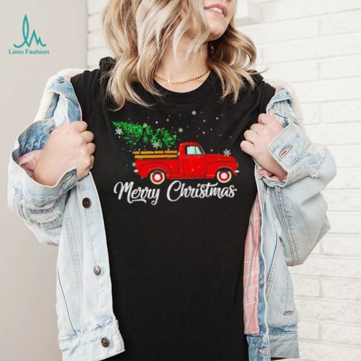 Red truck pick up Christmas tree shirt