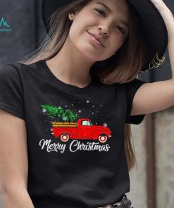 Red truck pick up Christmas tree shirt