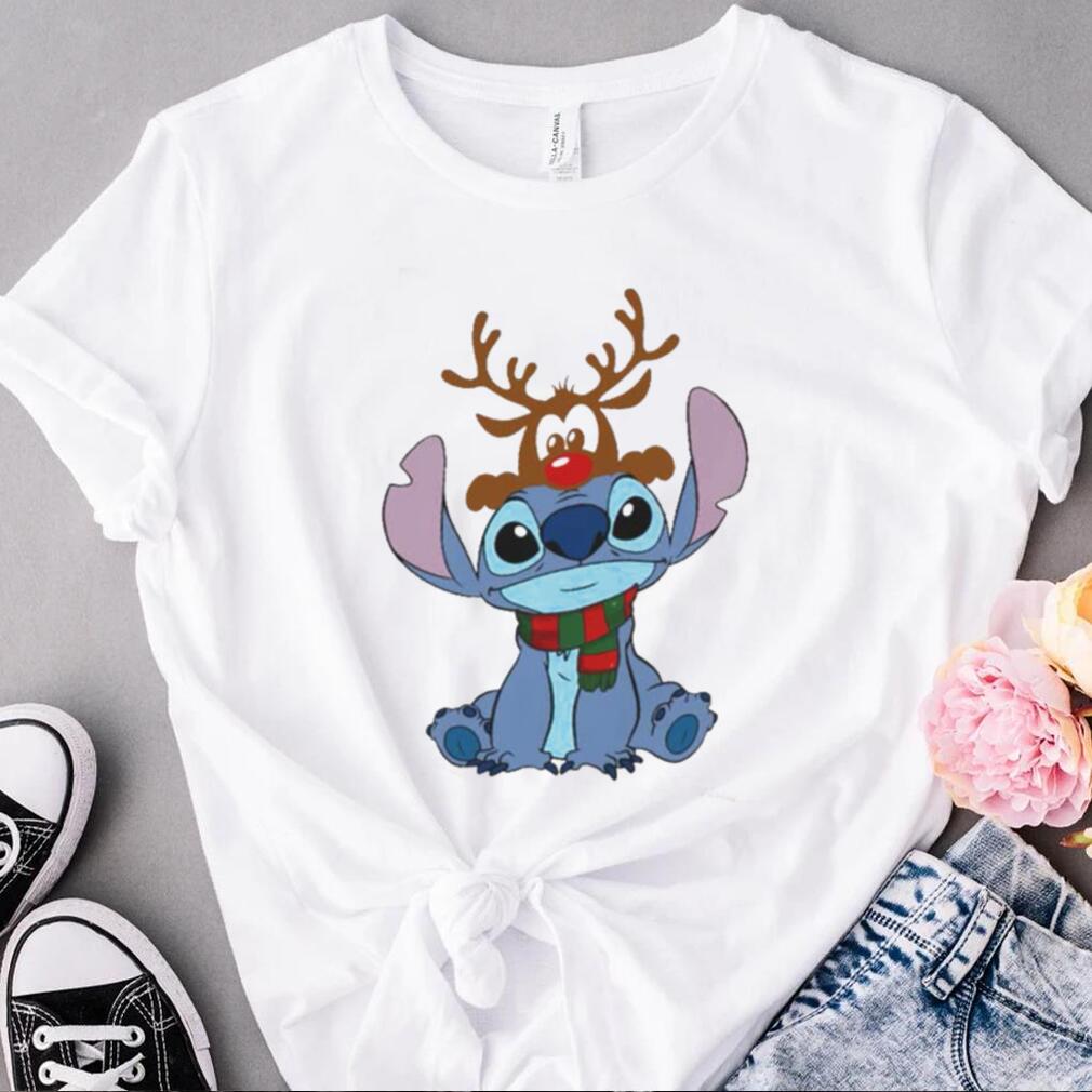 Disney Stitch With Reindeer Christmas Funny Hoodie Sweatshirt