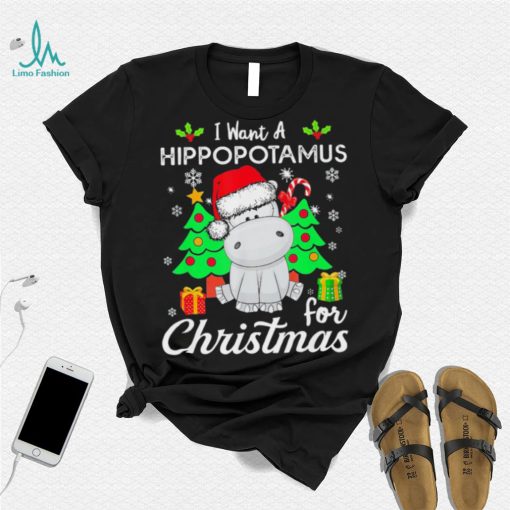 Retro I Want A Hippopotamus For Christmas Xmas Hippo Pajama T Shirt