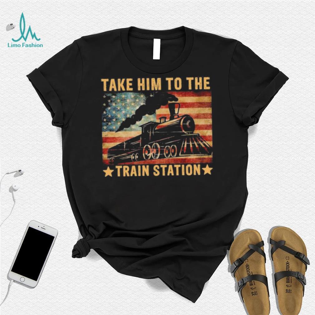 Retro Style Take Him To The Train Station Funny Vintage Funny Dutton Yellowstone Shirt Retro Style Take Him To The Train Station Funny Vintage Funny Dutton Yellowstone Shirt