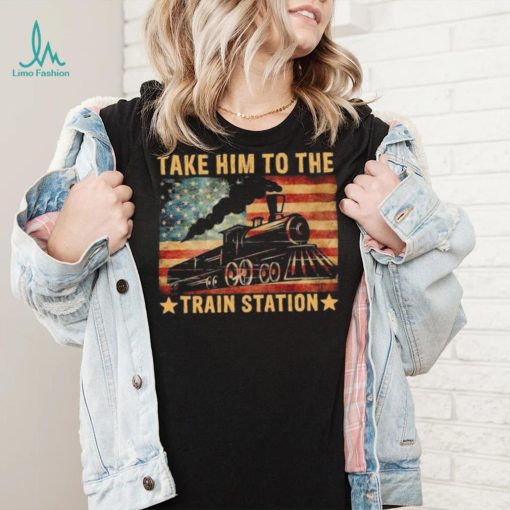 Retro Style Take Him To The Train Station Funny Vintage Funny Dutton Yellowstone Shirt