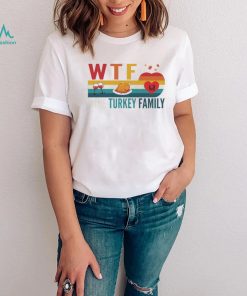 Retro Thanksgiving Wtf Wine Turkey Family Autumn Shirt