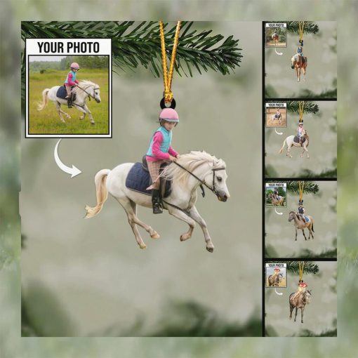 Riding Horse Ornament Custom Photo, Custom Your Photo Ornament