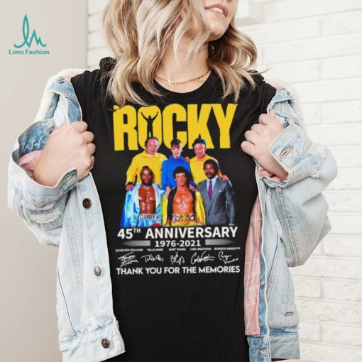 Rocky 45th Anniversary Signatures 70s Movie Thank You For The Memories Sylvester Stallone Shirt