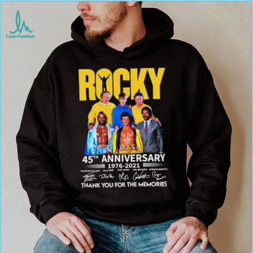 Rocky 45th Anniversary Signatures 70s Movie Thank You For The Memories Sylvester Stallone Shirt